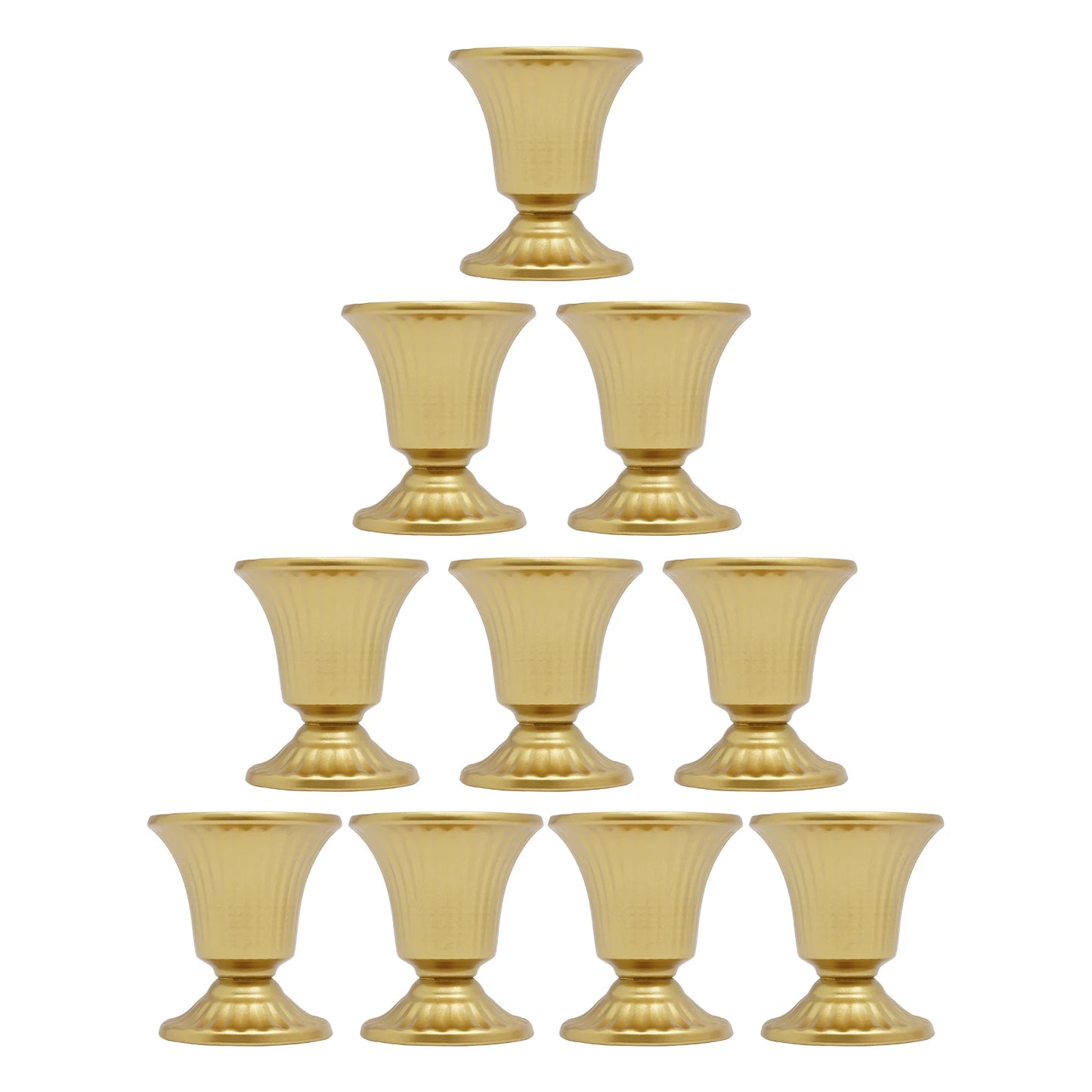 10 Pcs Gold Wedding Froral Vases Flower Holder Pot Planter for Tables Centerpieces Party Decoration 5.9Inch/3.3inch