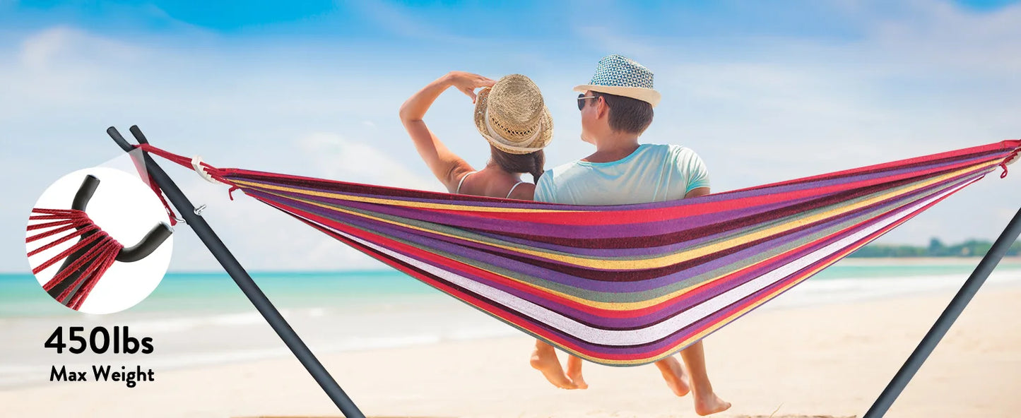 Gyroor Adjustable Stand Hammock - 600lb Capacity Stylish Hammock Bed with Storage Bag for Outdoor Relaxation