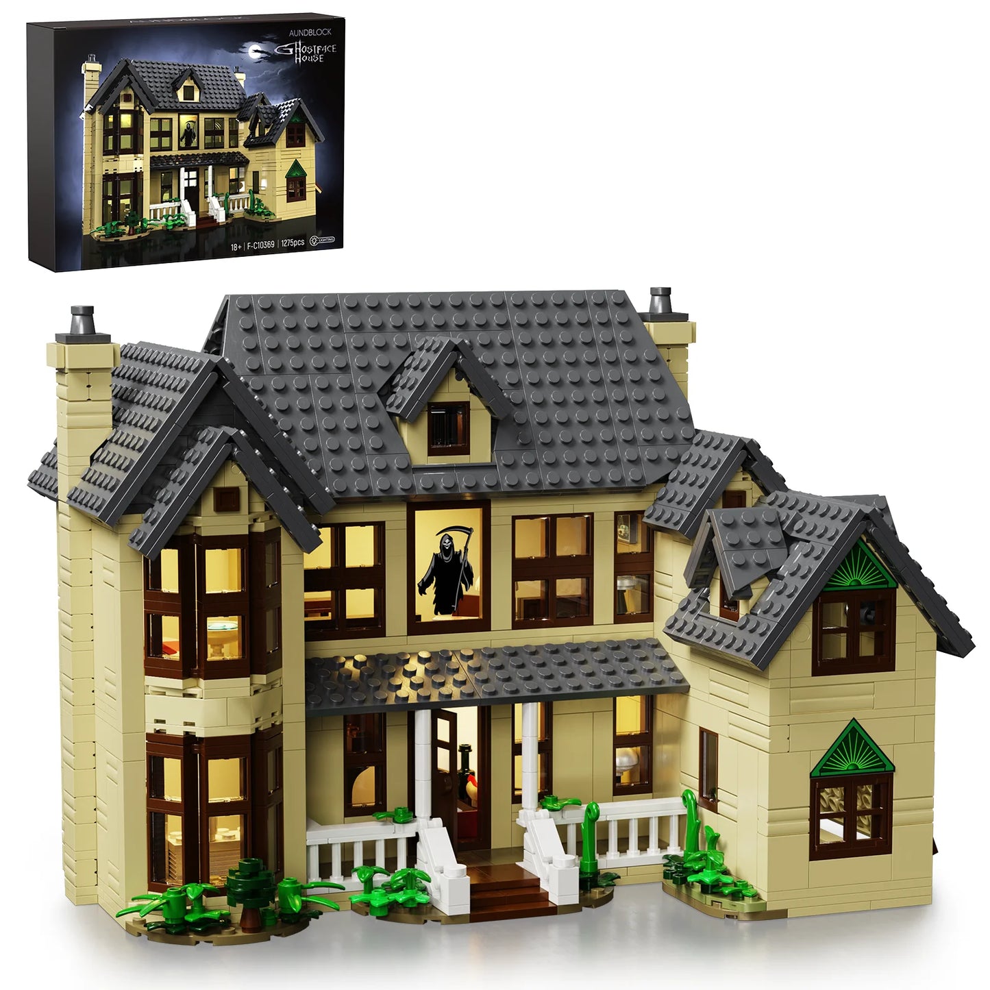 Horror House Building Block Set Home Decor Scary Movie Haunted House Model Halloween Room Decoration Gift for Man, Woman
