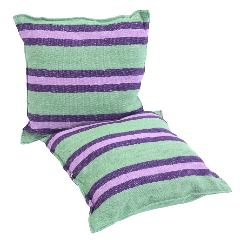 Outdoor Hanging Rope Chair Polyester Cotton with 2 Soft Pillows Green 250 Lbs Capacity for Garden Patio Porch Backyard Swing