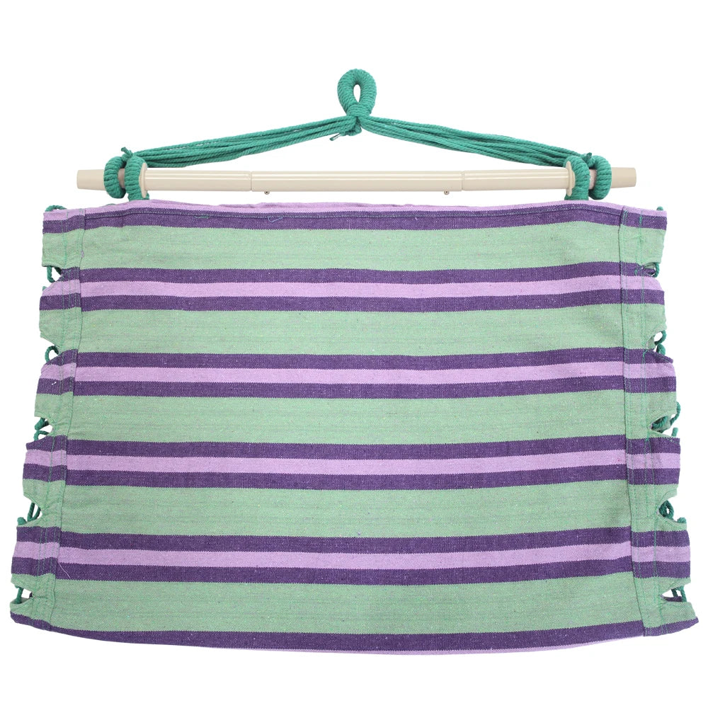 Outdoor Hanging Rope Chair Polyester Cotton with 2 Soft Pillows Green 250 Lbs Capacity for Garden Patio Porch Backyard Swing