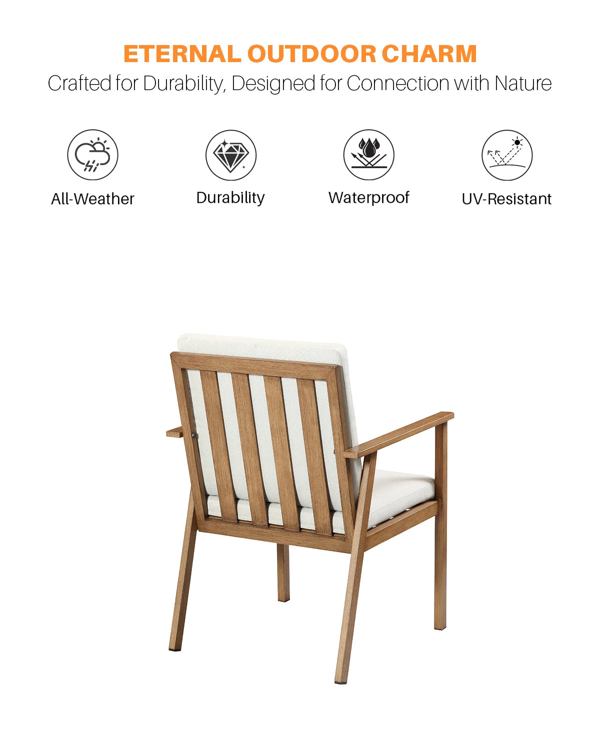 SeeHill 9 Pieces Patio Dining Set for 8, Outdoor Aluminum Dining Patio Table Furniture Set with Umbrella Hole for Poolside, Teak