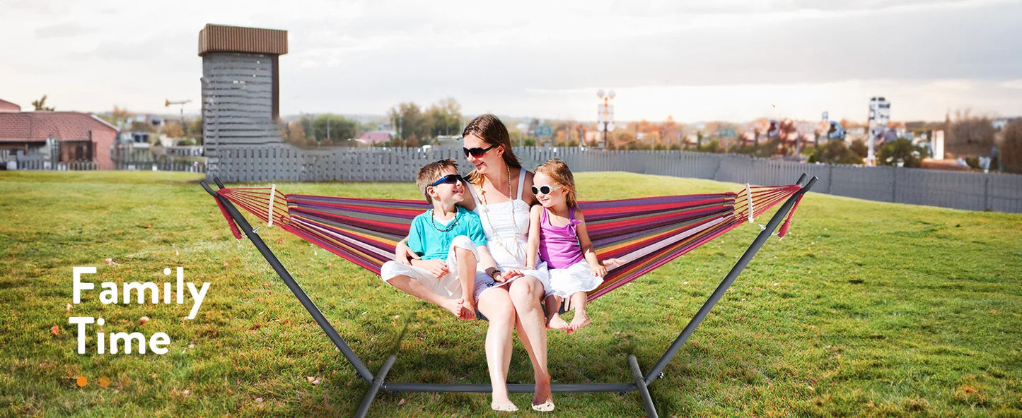 Gyroor Adjustable Stand Hammock - 600lb Capacity Stylish Hammock Bed with Storage Bag for Outdoor Relaxation