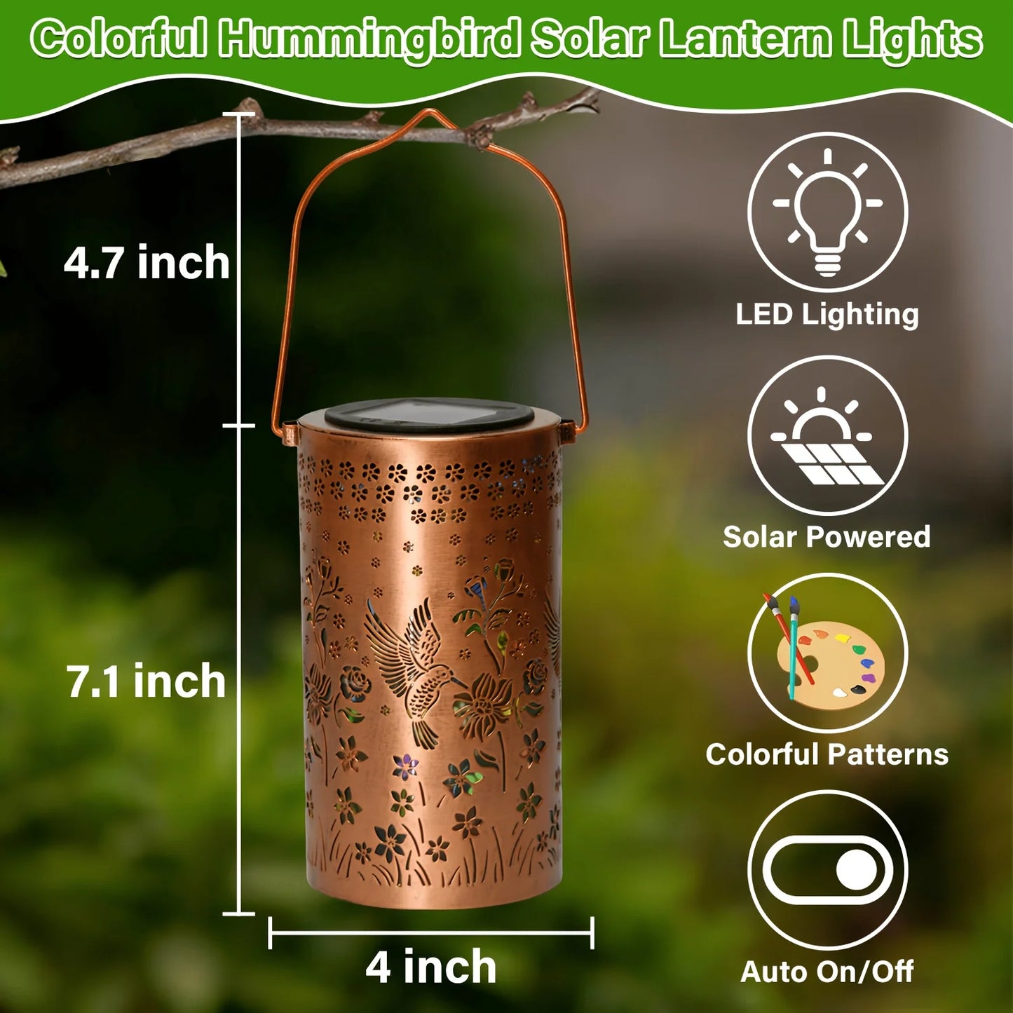 New Solar Butterfly Lantern, IP65 Waterproof Iron Garden Decoration, Upgraded Painted Butterfly Lantern, Spotlight, Solar Charging, 600mAh Nickel Battery, Suitable For Courtyard, Terrace, Backyard, Porch.