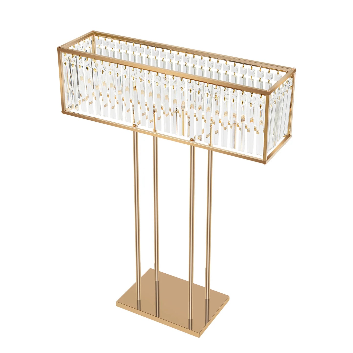 70*90cm Pretty Crystal Wedding Flower Stand Crystal Flower Holder Iron&Crystal Stable Wedding Flowers Frame 8-10kg Clear, Gold
