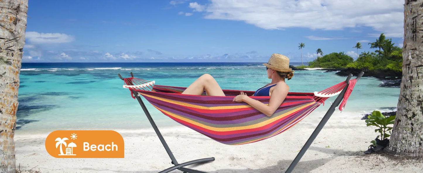 Gyroor Adjustable Stand Hammock - 600lb Capacity Stylish Hammock Bed with Storage Bag for Outdoor Relaxation