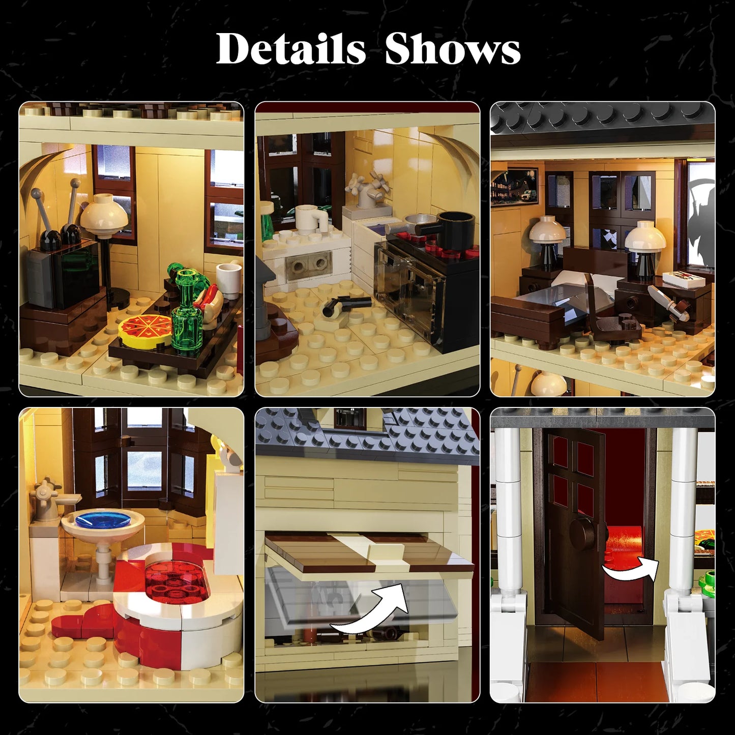 Horror House Building Block Set Home Decor Scary Movie Haunted House Model Halloween Room Decoration Gift for Man, Woman