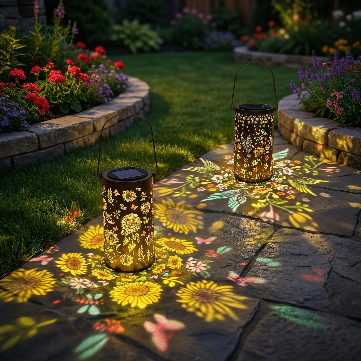New Solar Butterfly Lantern, IP65 Waterproof Iron Garden Decoration, Upgraded Painted Butterfly Lantern, Spotlight, Solar Charging, 600mAh Nickel Battery, Suitable For Courtyard, Terrace, Backyard, Porch.