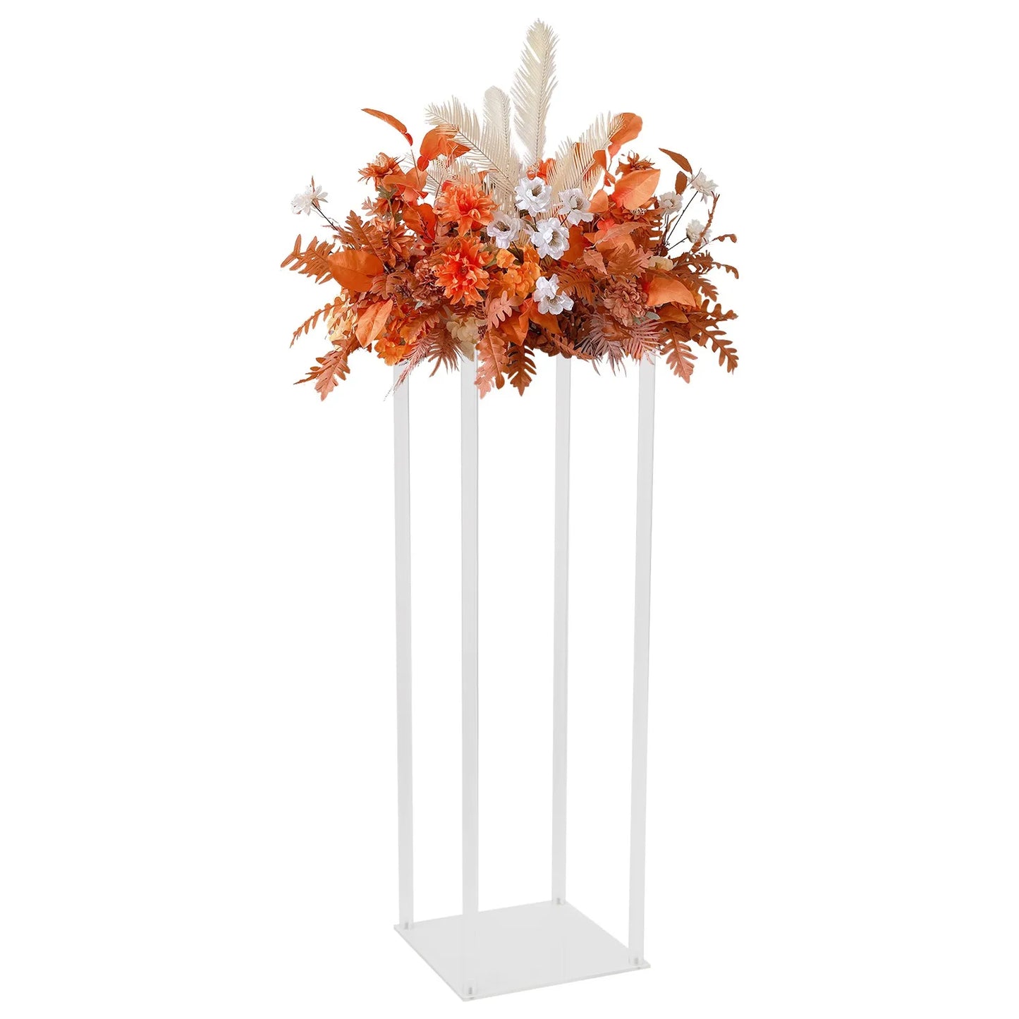 10PCS, 80 cm Wedding Flower Stands Acrylic Wedding Decoration for Tables Bouquet Vase Columns Flower Vase Rectangular Floor Vase
