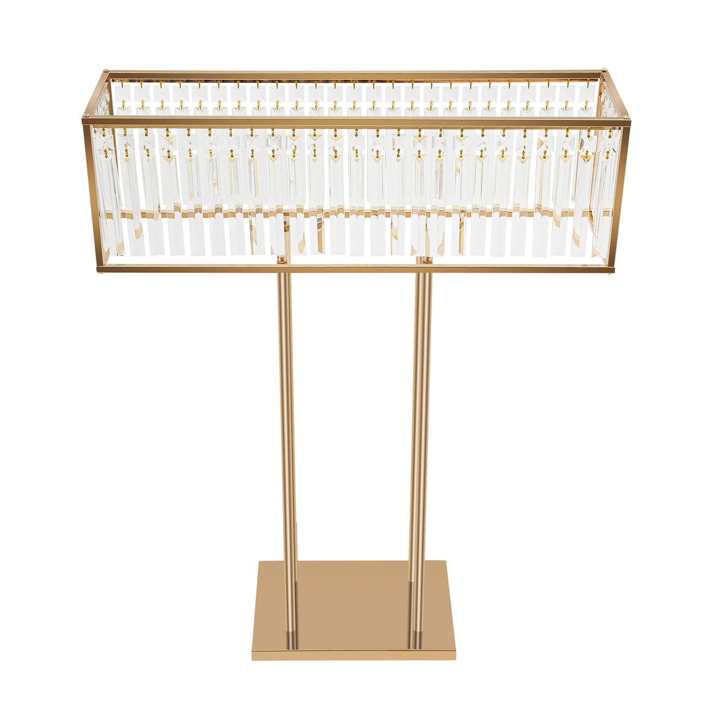 70*90cm Pretty Crystal Wedding Flower Stand Crystal Flower Holder Iron&Crystal Stable Wedding Flowers Frame 8-10kg Clear, Gold