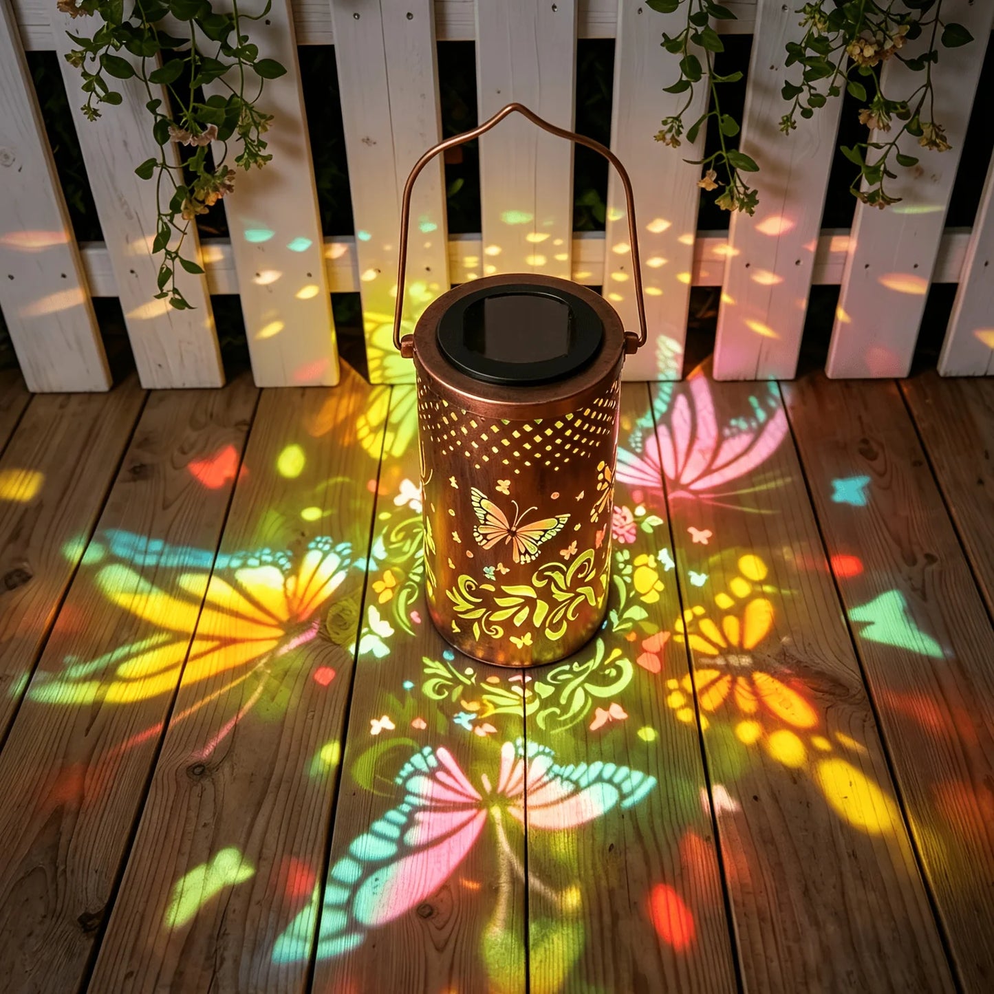New Solar Butterfly Lantern, IP65 Waterproof Iron Garden Decoration, Upgraded Painted Butterfly Lantern, Spotlight, Solar Charging, 600mAh Nickel Battery, Suitable For Courtyard, Terrace, Backyard, Porch.