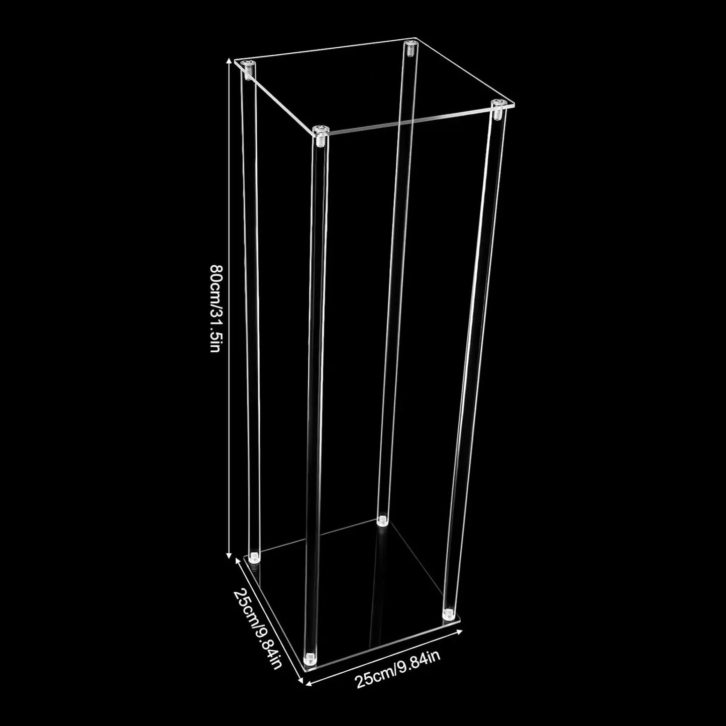 10PCS, 80 cm Wedding Flower Stands Acrylic Wedding Decoration for Tables Bouquet Vase Columns Flower Vase Rectangular Floor Vase