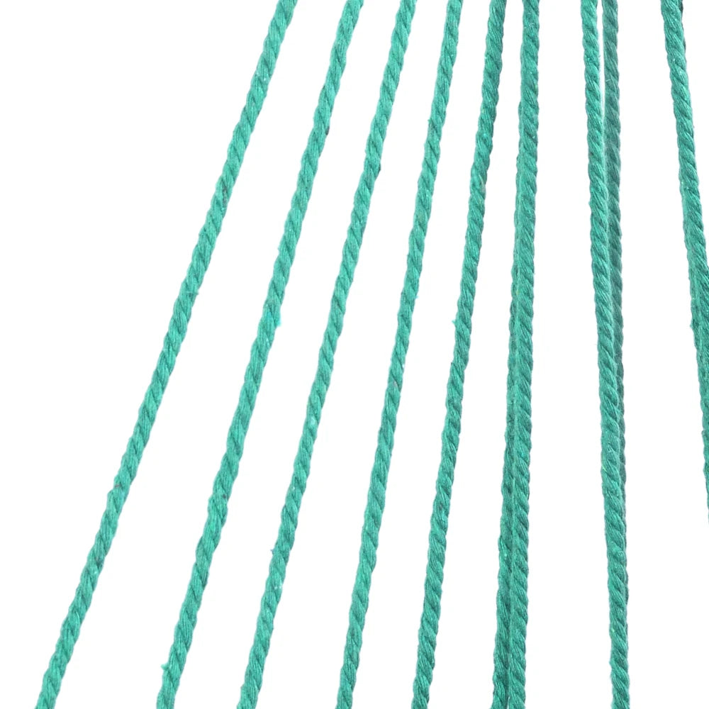 Outdoor Hanging Rope Chair Polyester Cotton with 2 Soft Pillows Green 250 Lbs Capacity for Garden Patio Porch Backyard Swing