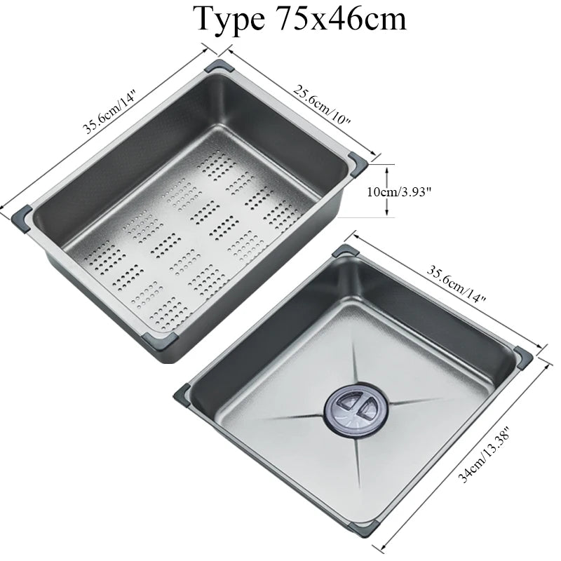 Hownifety Waterfall Sink Kitchen Stainless Steel Topmount Sink Large Single Slot Wash Basin With Multifunction Waterfall Faucet
