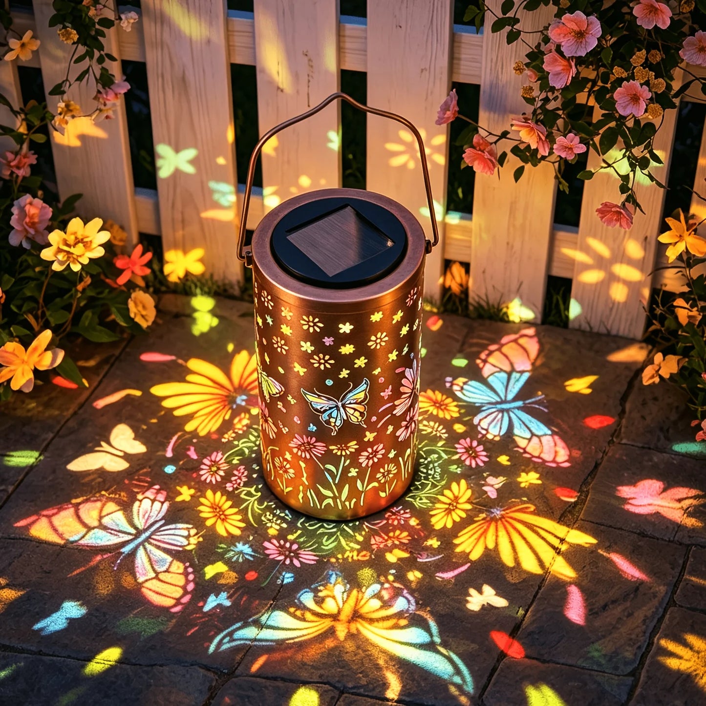 New Solar Butterfly Lantern, IP65 Waterproof Iron Garden Decoration, Upgraded Painted Butterfly Lantern, Spotlight, Solar Charging, 600mAh Nickel Battery, Suitable For Courtyard, Terrace, Backyard, Porch.