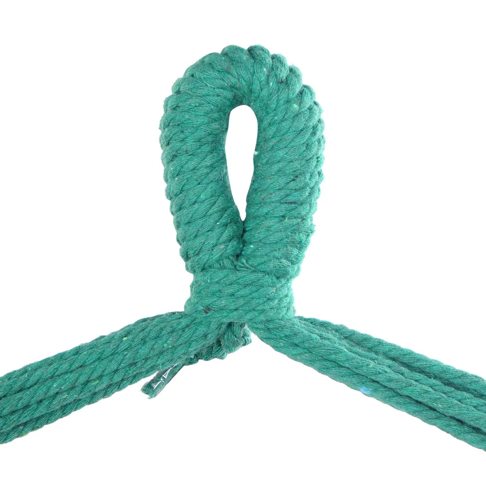 Outdoor Hanging Rope Chair Polyester Cotton with 2 Soft Pillows Green 250 Lbs Capacity for Garden Patio Porch Backyard Swing