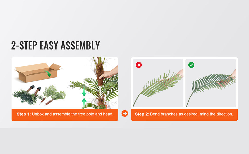 SucceBuy Artificial Palm Tree 4/5/6 FT Faux Plant Secure PE Material & Anti-Tip Tilt Protection Low-Maintenance Plant for Home