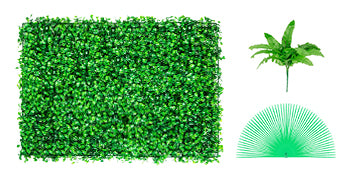 SucceBuy Artificial Plant Wall Decoration Boxwood Hedge Wall Panel Home Decor Fake Grass Backdrop Wall Privacy Hedge Screen
