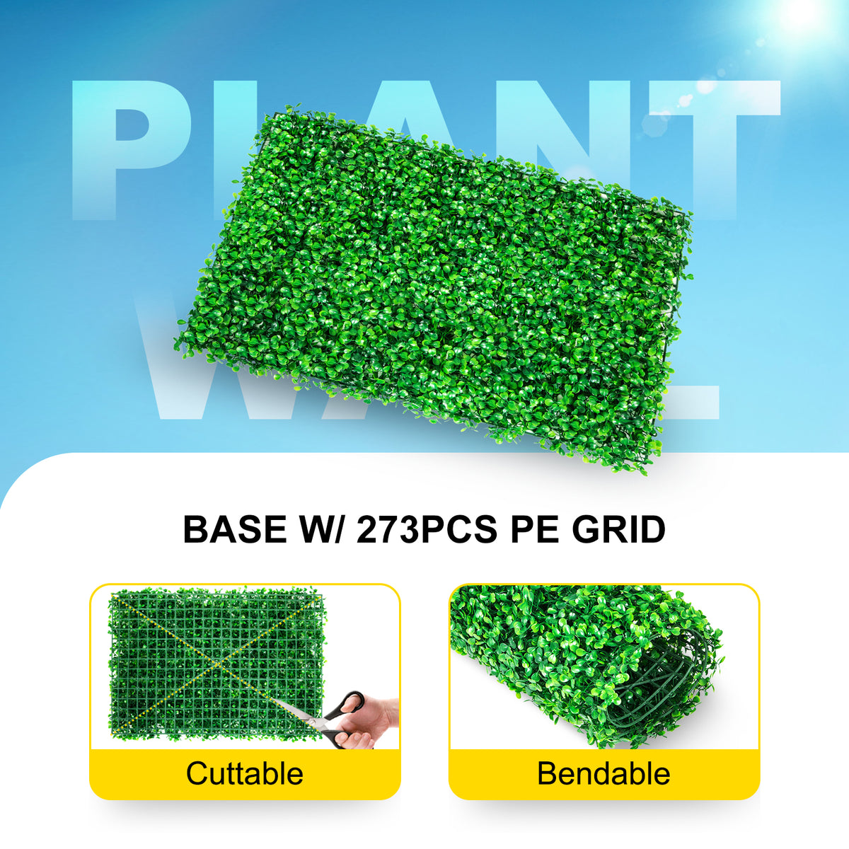 SucceBuy Artificial Plant Wall Decoration Boxwood Hedge Wall Panel Home Decor Fake Grass Backdrop Wall Privacy Hedge Screen