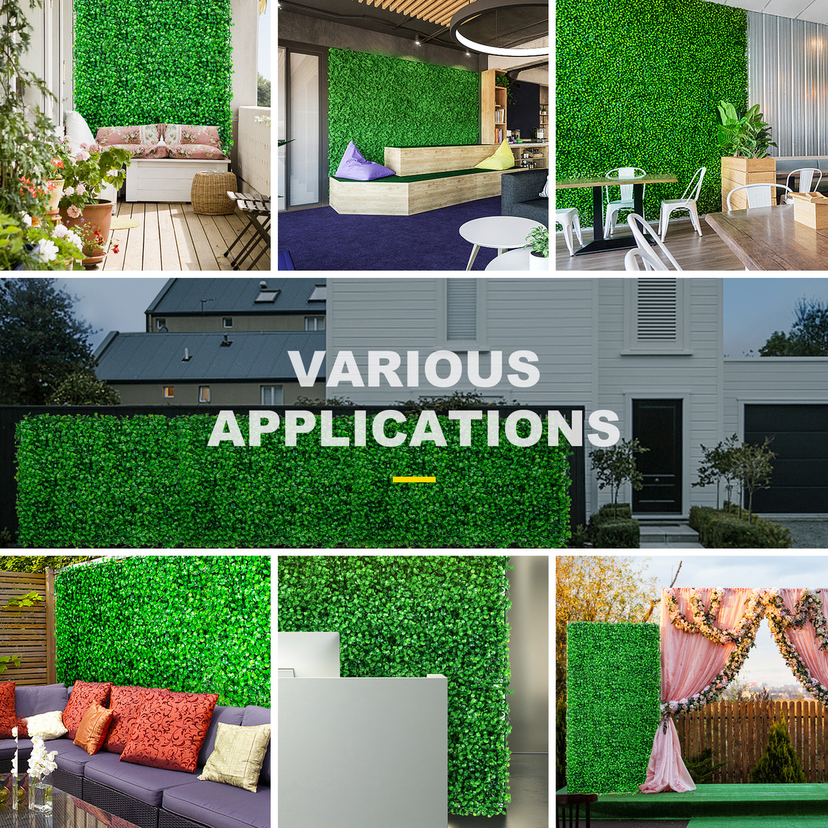 SucceBuy Artificial Plant Wall Decoration Boxwood Hedge Wall Panel Home Decor Fake Grass Backdrop Wall Privacy Hedge Screen